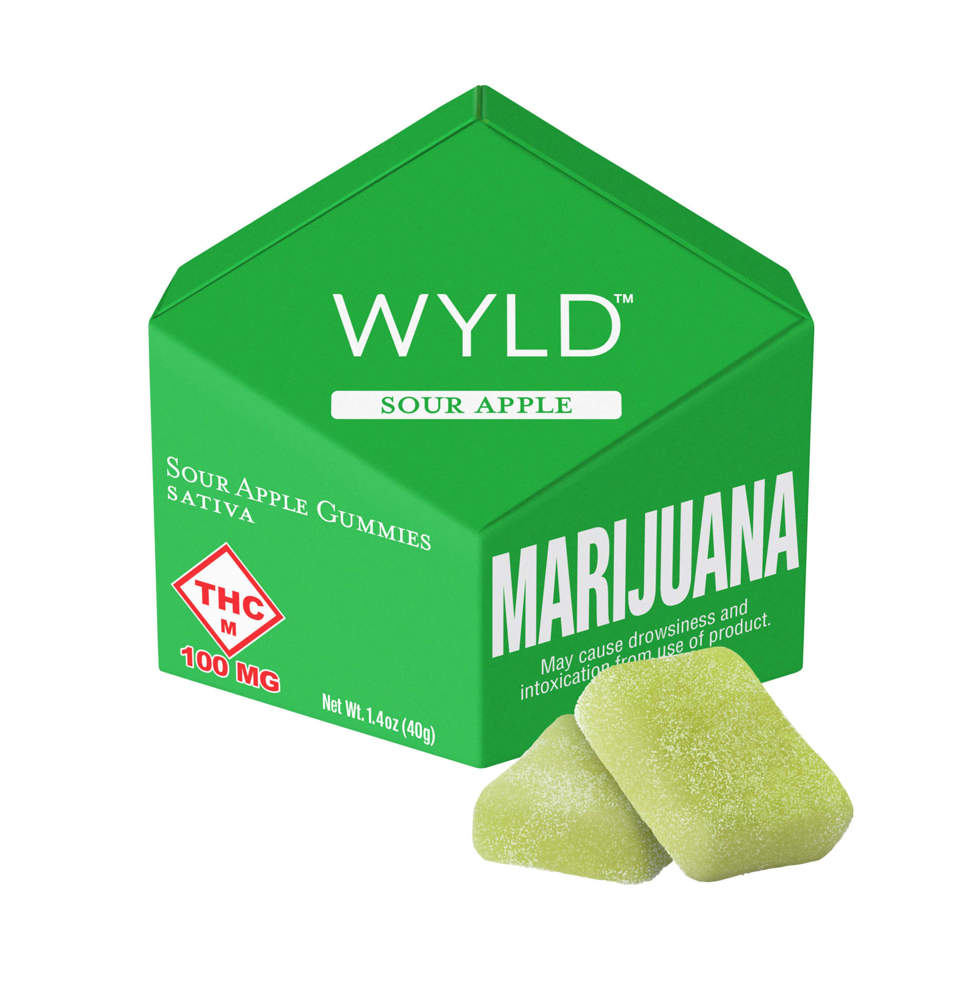 Photograph of Product: Sour Apple Gummies (100mg)