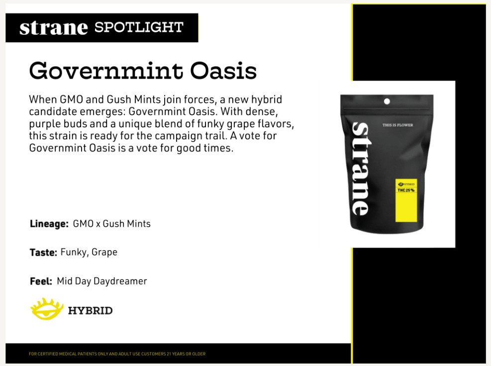 Photograph of product: STRANE | Government Oasis | 3.5g | Hybrid