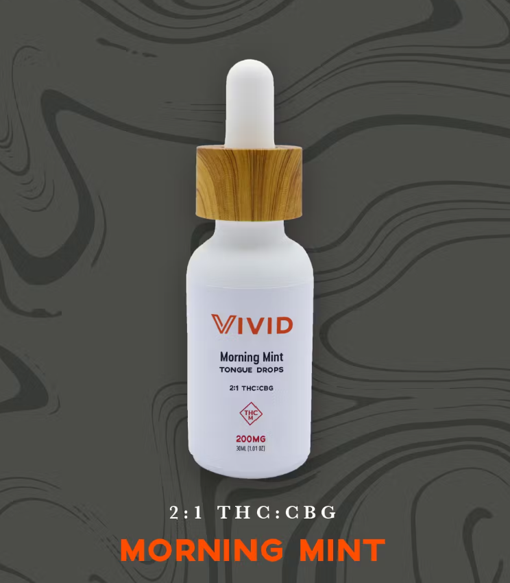Photograph of product: VIVID | 2:1 TH-oui:CBG MORNING MINT | TINCTURE | 200MG | S/I