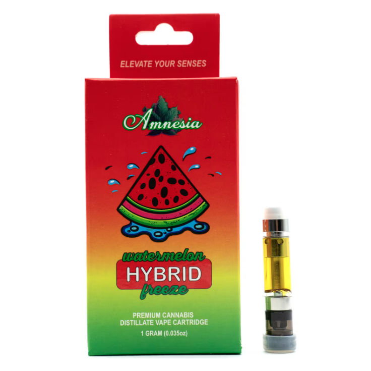 Photograph of product: Amnesia | Distillate 510 Cart | Watermelon Freeze