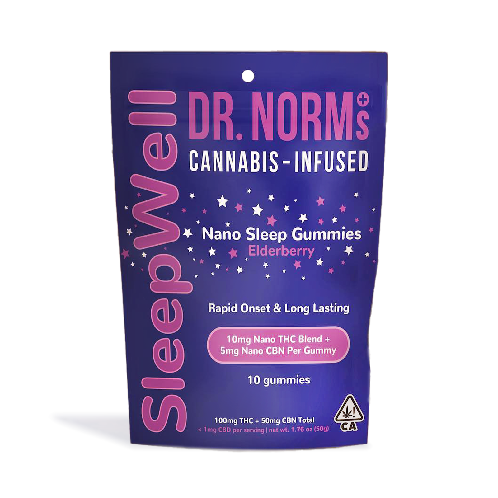 Photograph of product: Dr. Norm's SleepWell Elderberry Nano Sleep Gummies