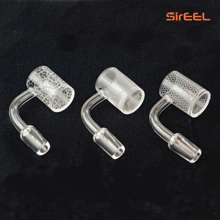 Photograph of product: Banger - SirEEL Etched Quartz Bucket Banger 14mm Male - Assorted Designs