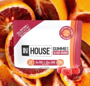 Photograph of product: In House - Blood Orange - 1:5 TH-oui:CBD - Gummies