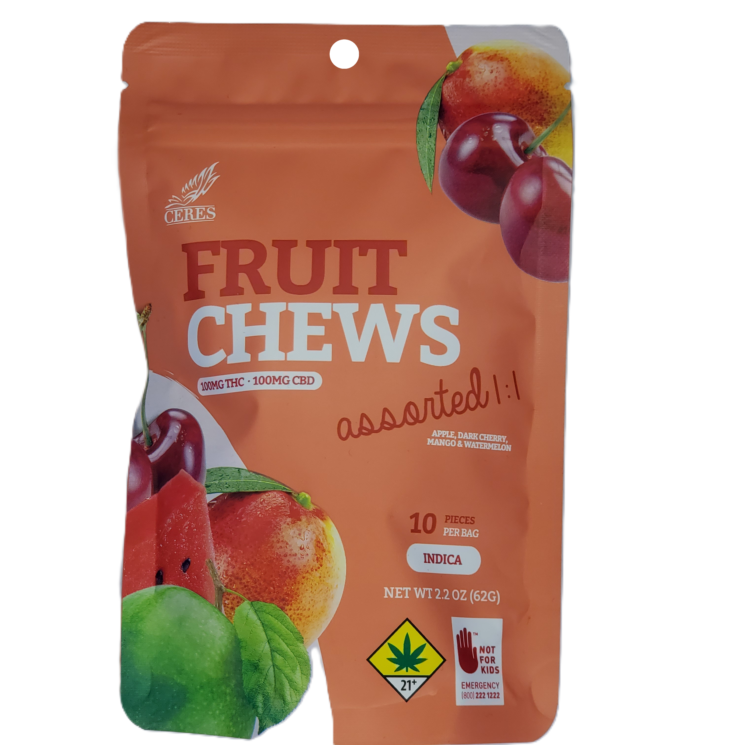 Photograph of product: Ceres Fruit Chews Oui'd Assorted 1:1 10pk