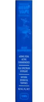 Photograph of product: Earthbound Remedies: Blue Raspberry  1ML CBD Vape Disposable