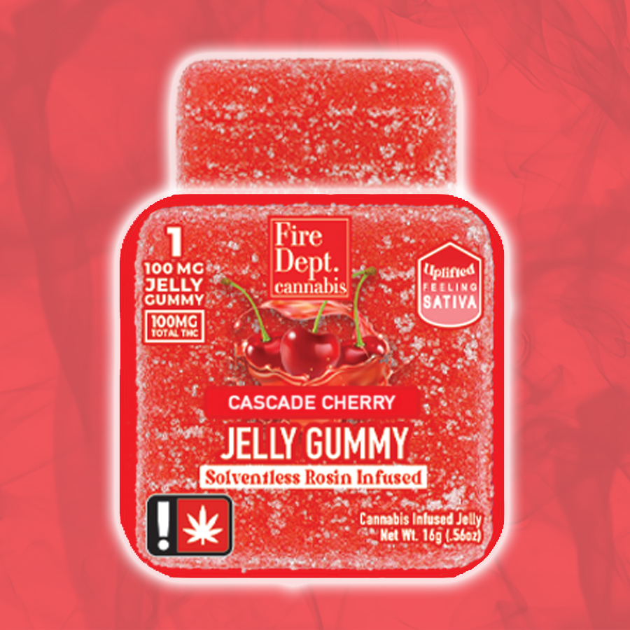 Photograph of product: 100mg Cascade Cherry Oui'd - Jelly - Fire Dept.