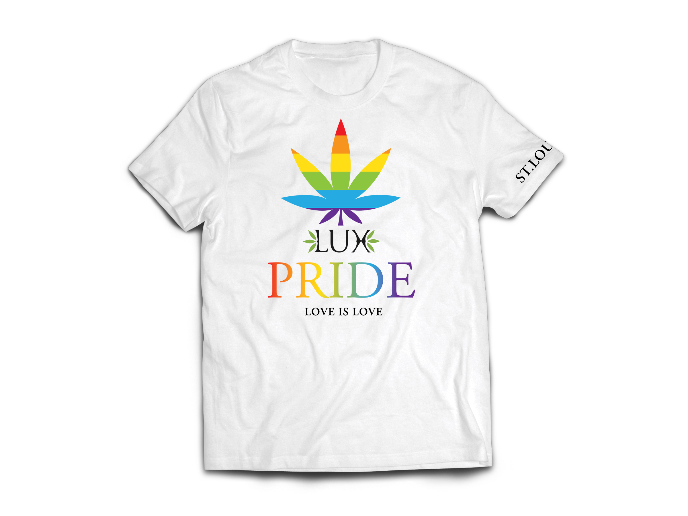 Photograph of product: LUX Pride T-Shirt - White (XL-3XL)