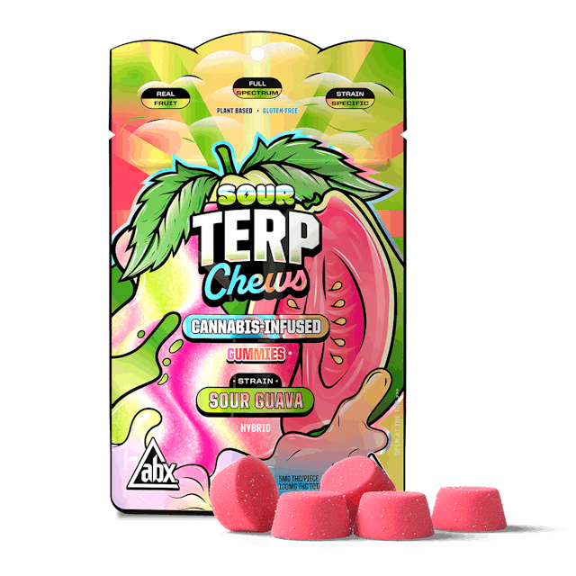 Photograph of product: Sour Guava | 100MG Terp Chews ABX