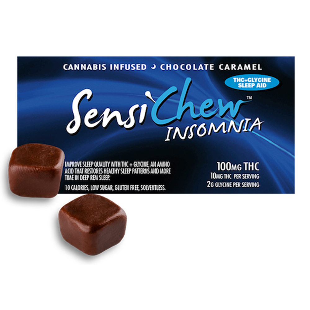 Photograph of product: Sensi - Insomnia - 100mg Chocolate Caramels 10mg each