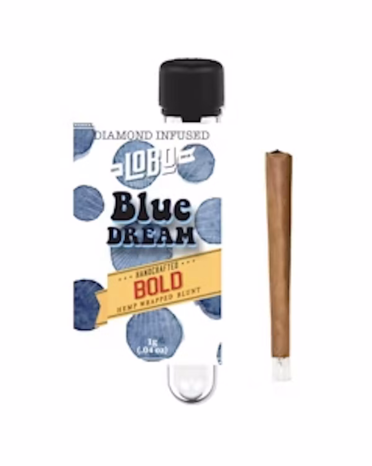 Photograph of product: Lobo Bold Diamond Infused Hemp Blunt - Blue Dream, Oui'd