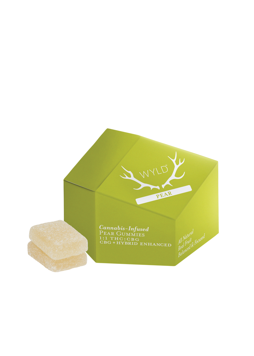 Photograph of product: Wyld | Pear | 10 pack 100mg | 1:1 TH-oui:CBG