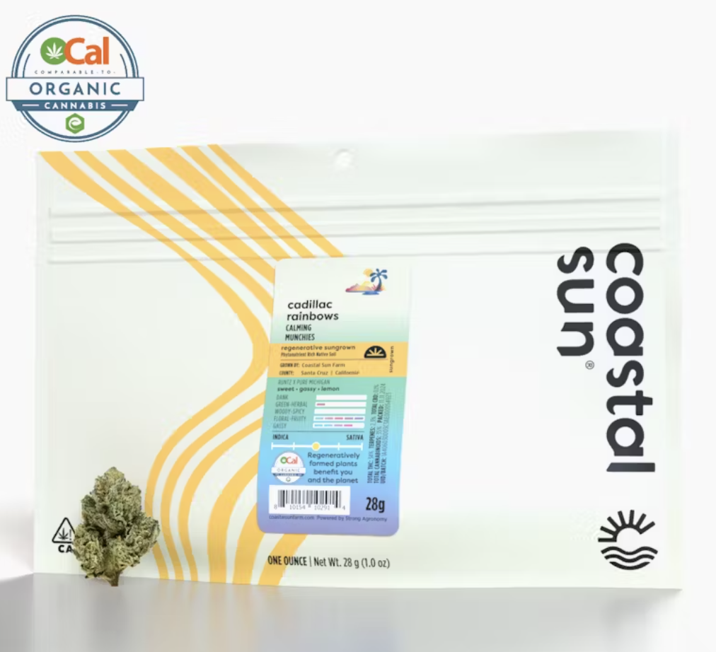 Photograph of product: Coastal Sun Sungrown Flower 28g Ounce - White Mango (I)