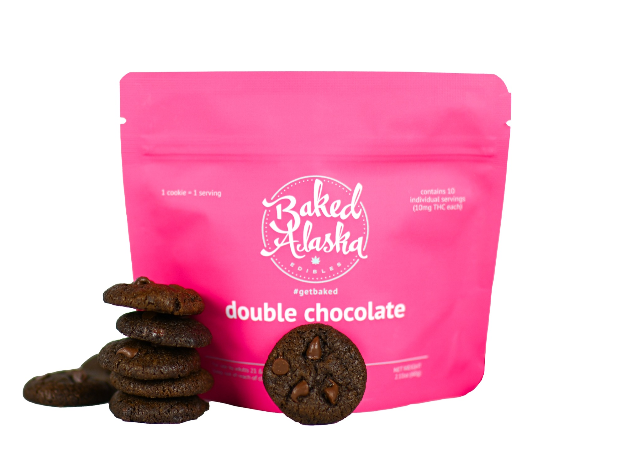 Photograph of Product: Double Chocolate Chip Cookies (100mg) 10pk By Baked Alaska *Final Priced*