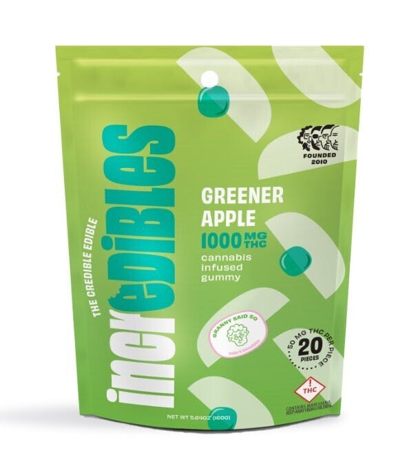 Photograph of product: Incredibles - Greener Apples Gummies (1000mg)
