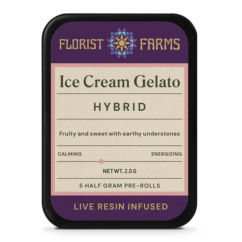 Photograph of product: Florist Farms | Ice Cream Gelato | Infused Pre-Roll 5-Pack