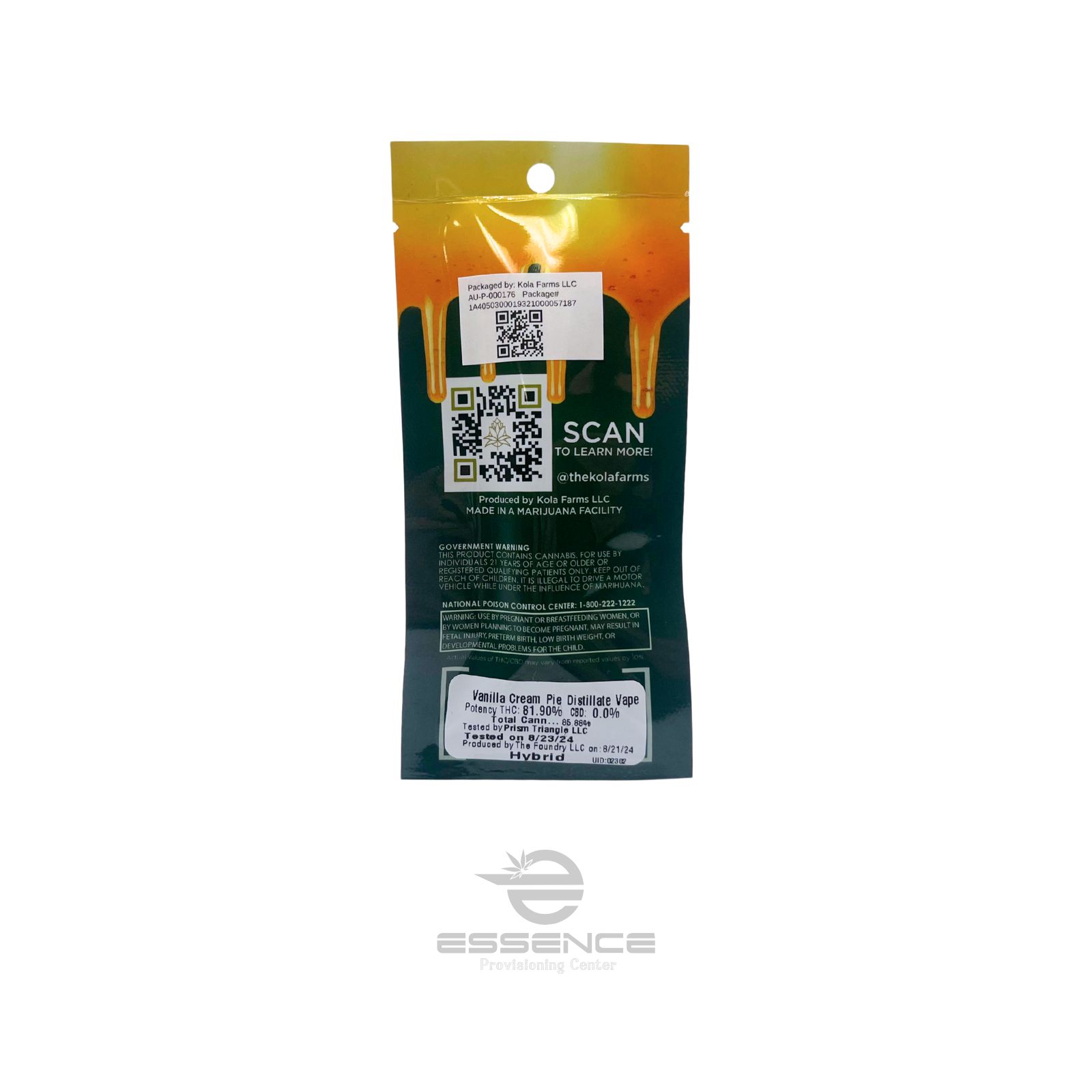 Photograph of Product: Kola - Vanilla Cream Pie Vape Cart - (Hybrid)