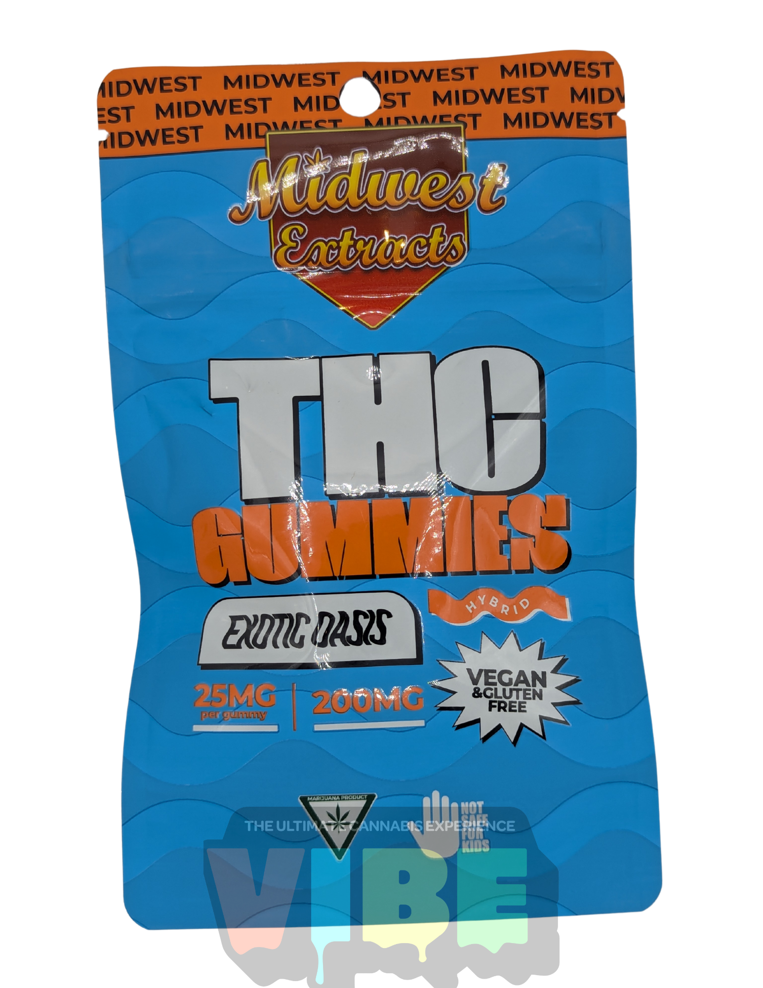 Photograph of product: Midwest Extracts | Exotic Oasis | 200mg Gummies | REC