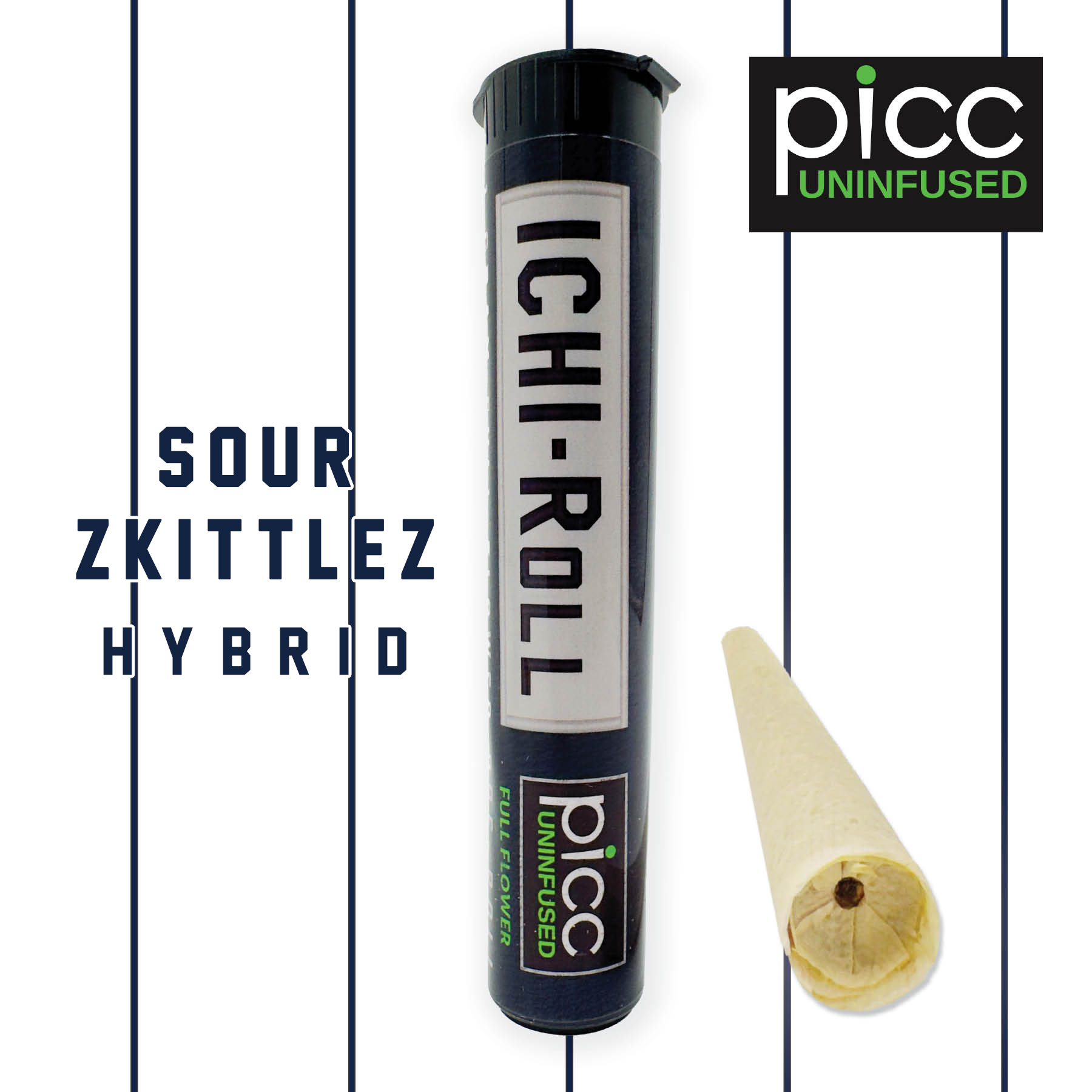 Photograph of product: ICHI-ROLL | Uninfused Pre-roll | 1G SINGLE | Sour Zkittlez (S)