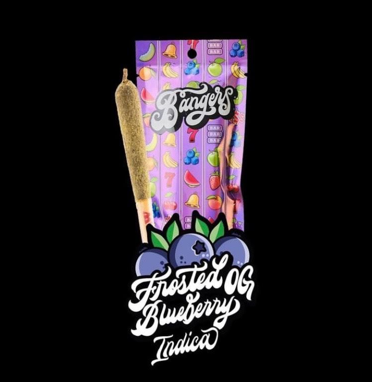 Photograph of product: Bangers | Frosted Blueberry Infused Preroll   1.2 G