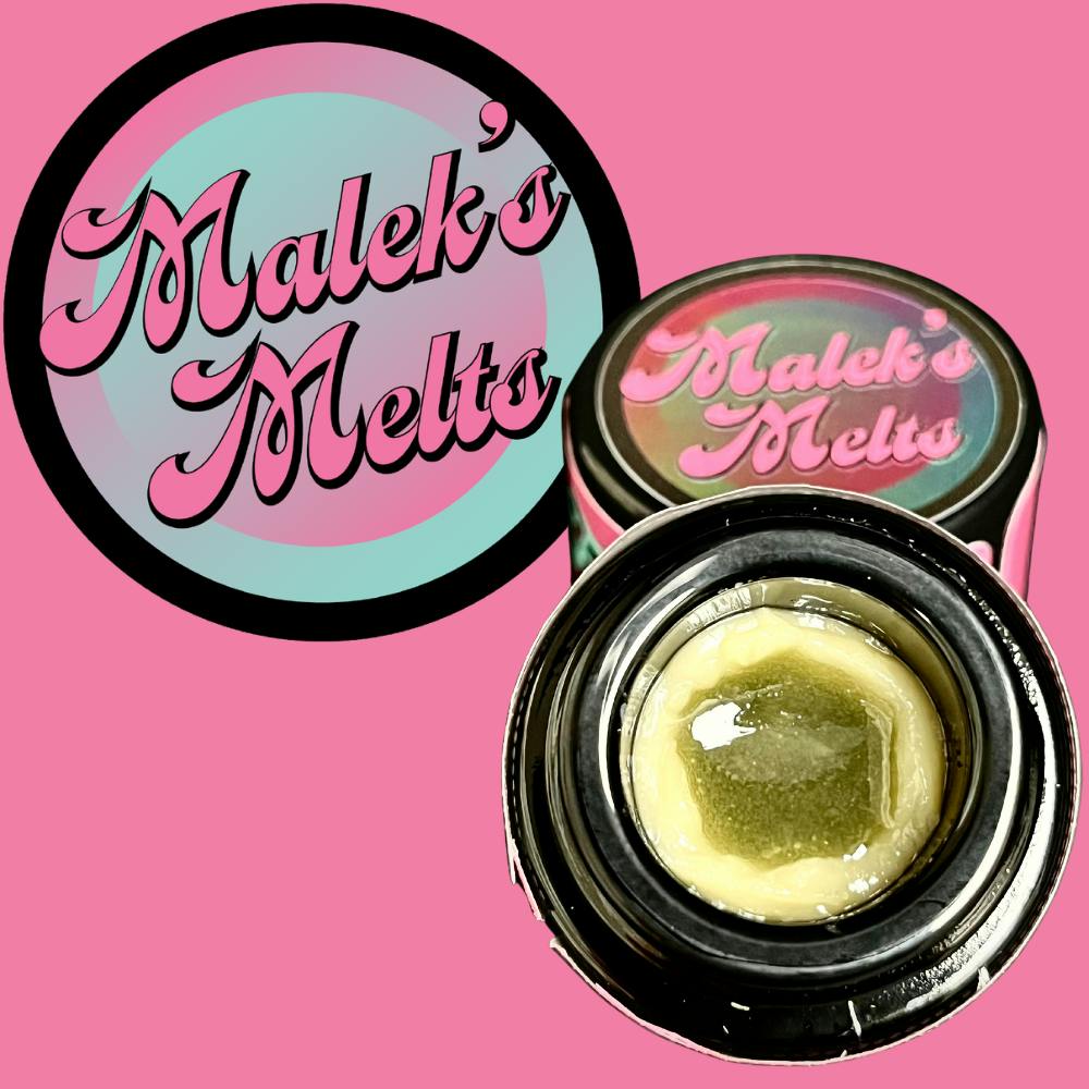 Photograph of product: Malek's Melts Rosin Cold Cure Rosin- Z-Spritzer {Zkittlez x Spritzer}