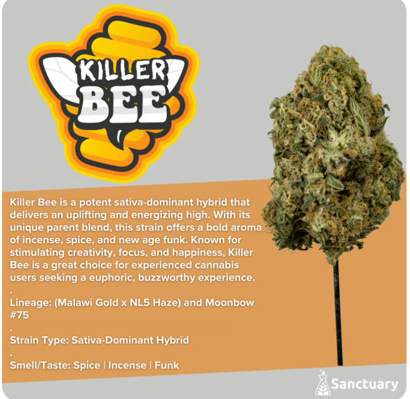 Photograph of product: Killer Bees Flower | 28g | Sanctuary Medicinals