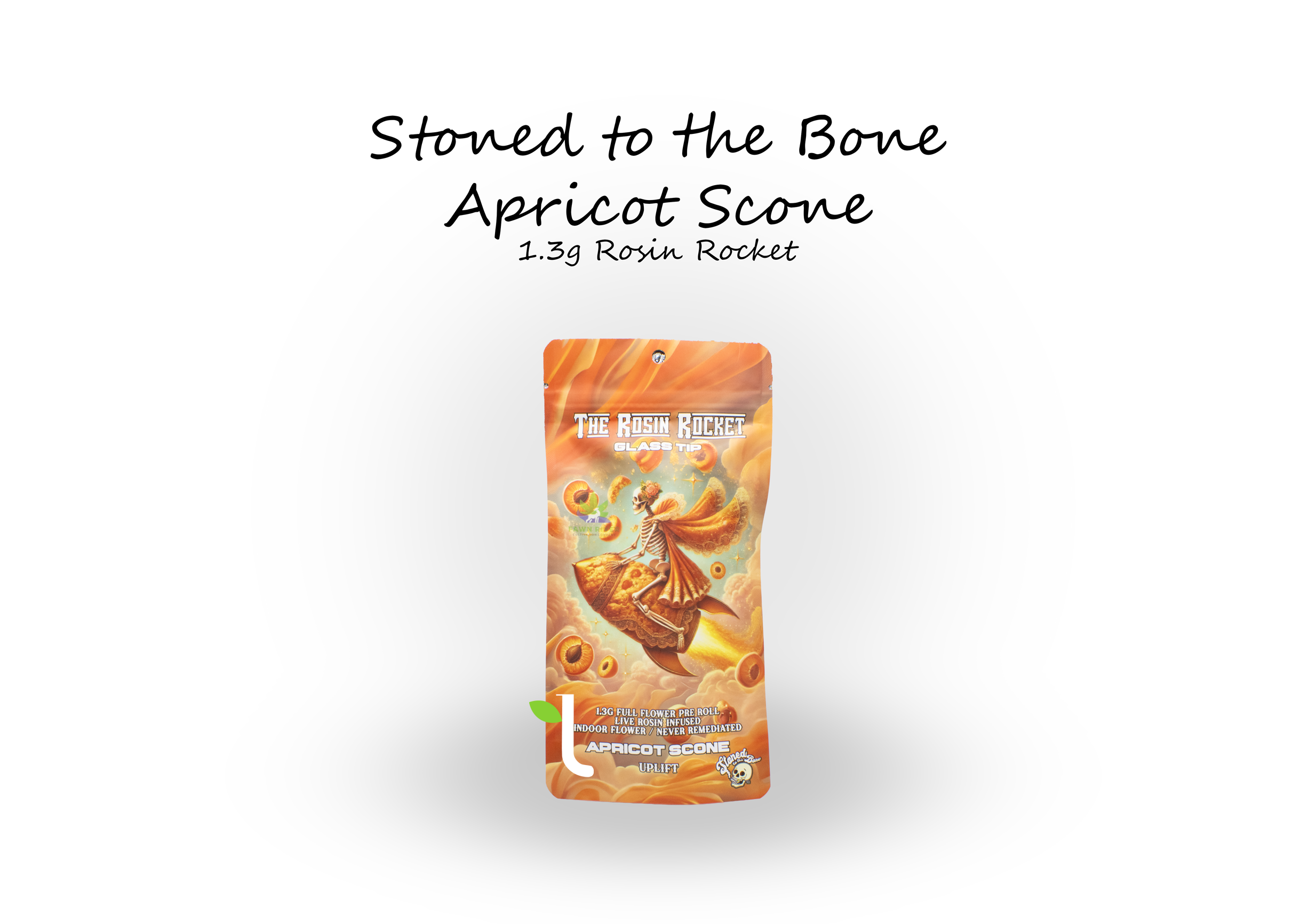 Photograph of product: Fawn River Stoned to the Bone | Apricot Scone | 1.3g Rosin Rocket