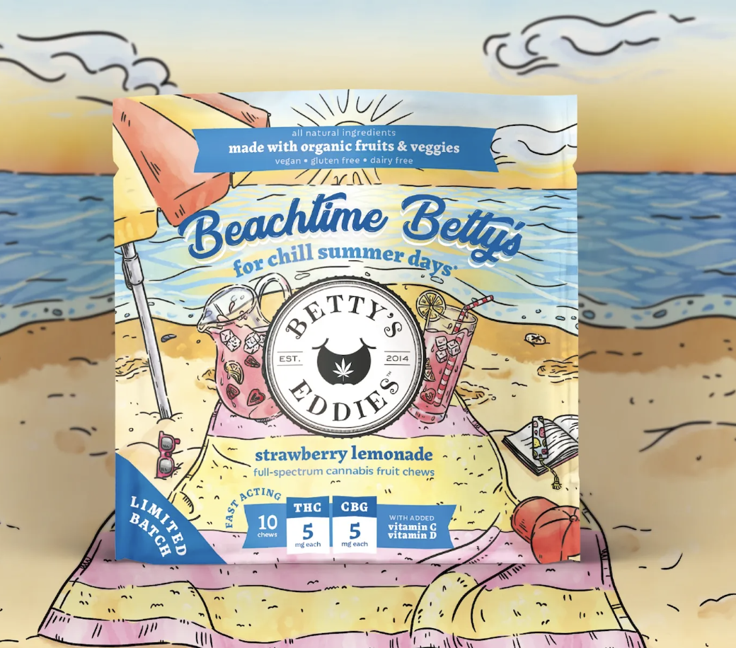 Photograph of product: Betty's Eddies 50mg Fruit Chews - Strawberry 50mg x 1