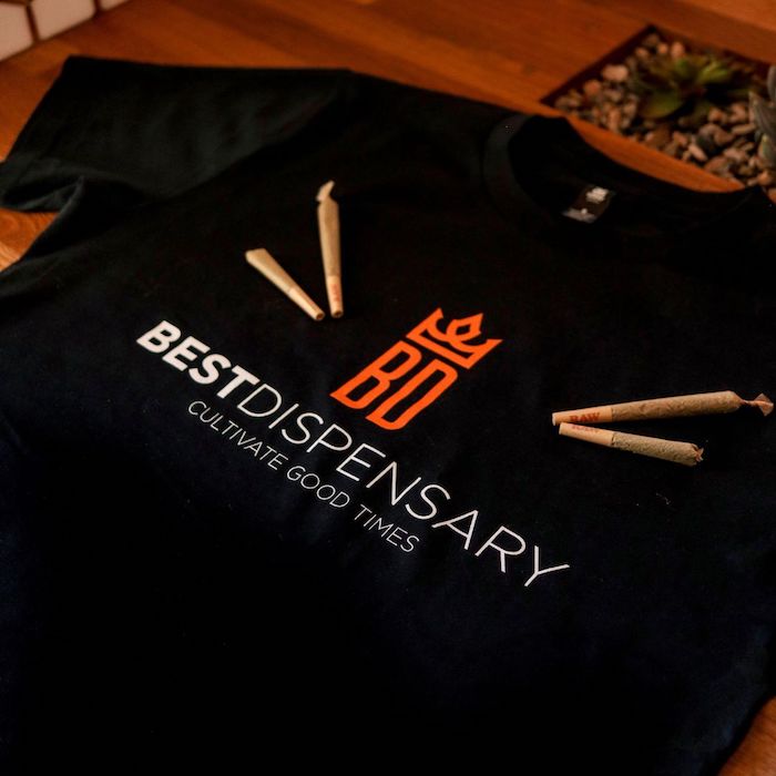 Photograph of product: BEST  DISPENSARY NAVY (CHEST LOGO ) T SHIRT