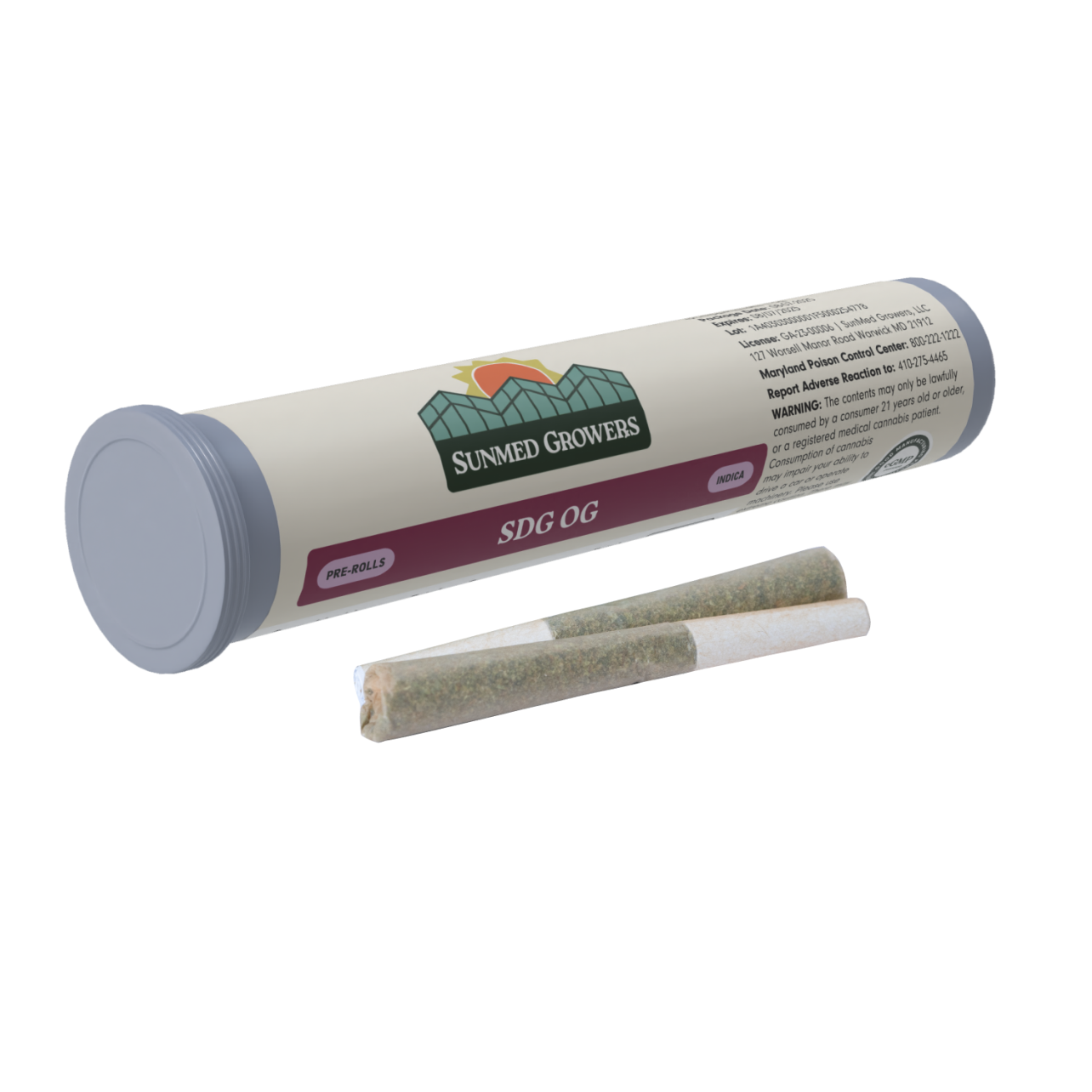 Photograph of product: SunMed: SDG OG 2pk Pre-rolls - 1g