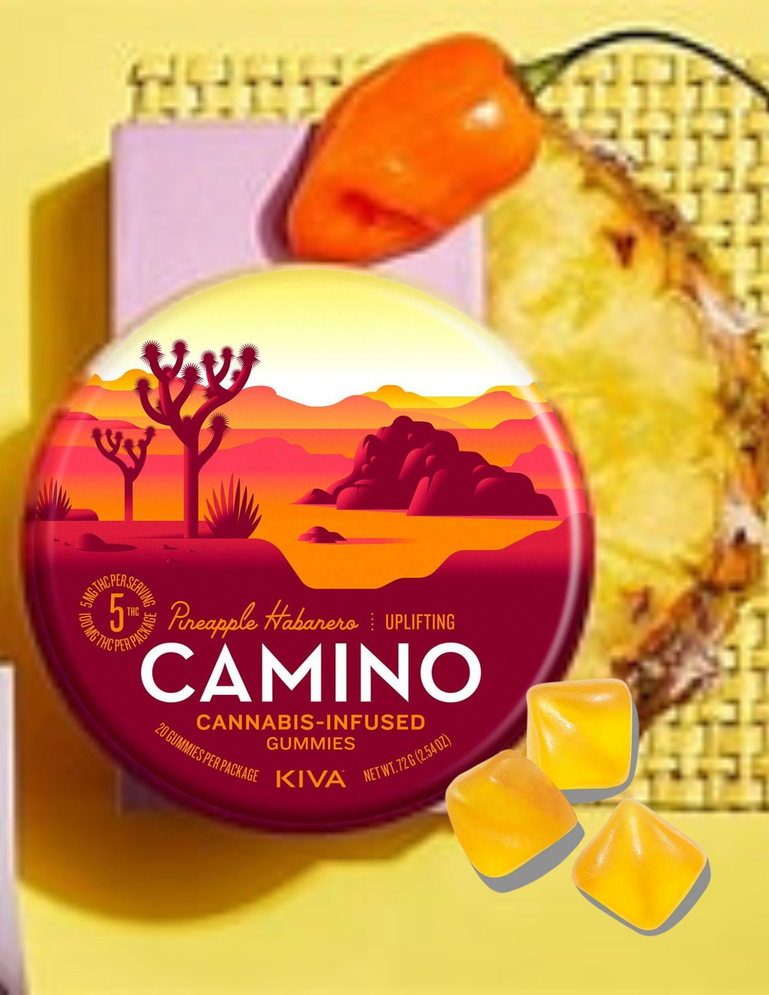 Photograph of product: Gummies 20pk | 5mg | Uplifting (Pineapple Habenero)