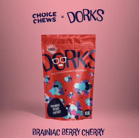 Photograph of product: Choice - Dorks Brainiac Berry Cherry Pebble Clusters 200mg