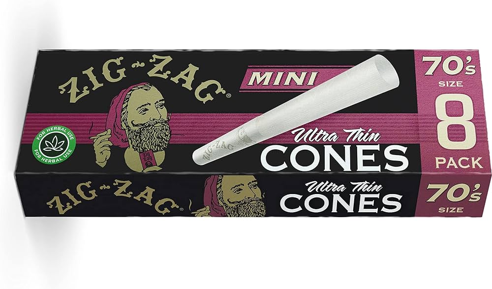 Photograph of product: Zig Zag Ultra Thin Cones | 70's 8pk