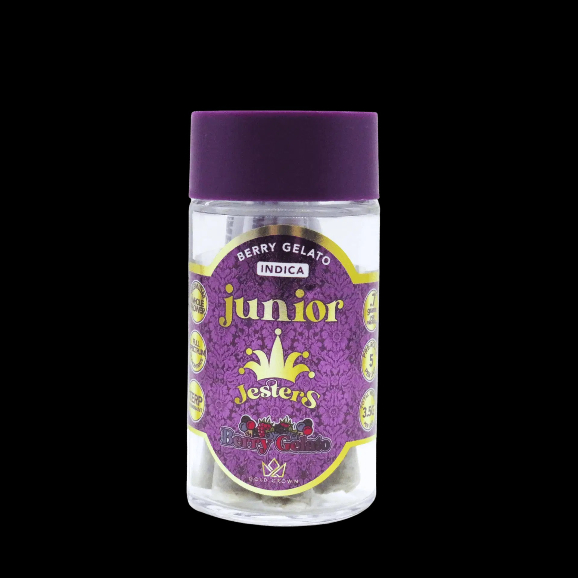 Photograph of product: Junior Jesters - Berry Gelato - (5x.7g) Infused Pre-Rolls