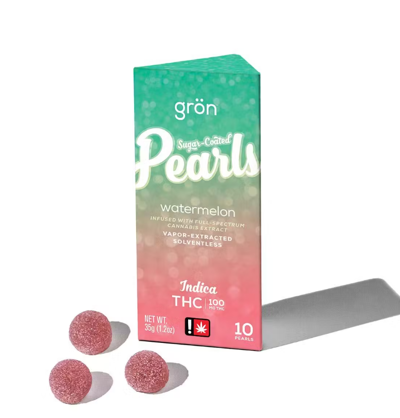Photograph of product: Gron | Watermelon | Edibles | Pearls | 10pk x 10mg