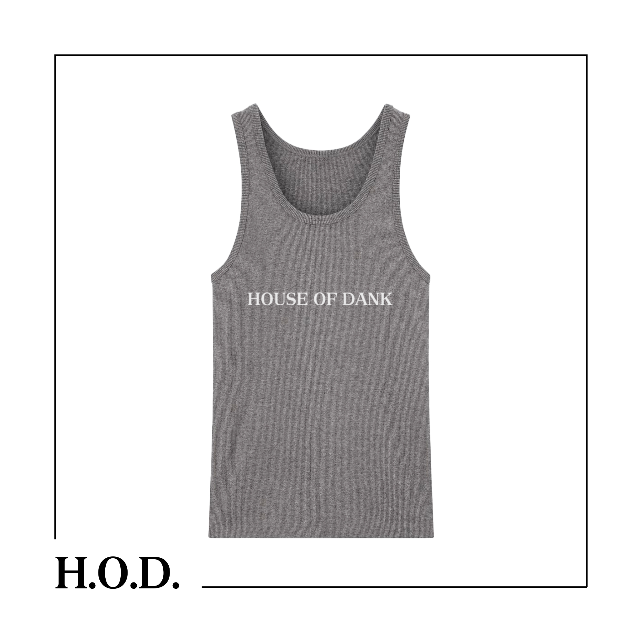 Photograph of product: H.O.D. OG Gray/White Ribbed Tank S