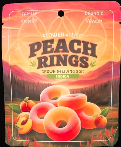 Photograph of product: Flower Of Life - Peach Rings - Organic Bulk Flower - Oui'd Dom - 1g