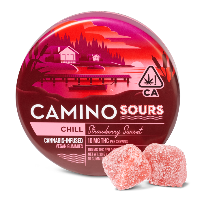 Photograph of product: STRAWBERRY SUNSET SOURS - CHILL [100MG]