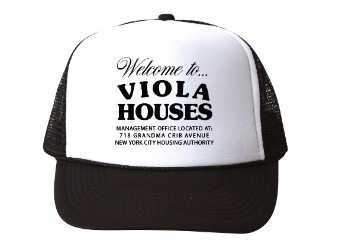 Photograph of product: Viola Trucker Hat - Black/White
