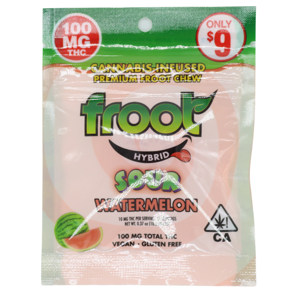 Photograph of product: Froot Gummy Single Cut-to-dose 100mg - Sour Watermelon (H)