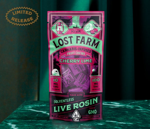 Photograph of product: Lost Farm Cherry Lime GMO Rosin Fruit Chews 100mg