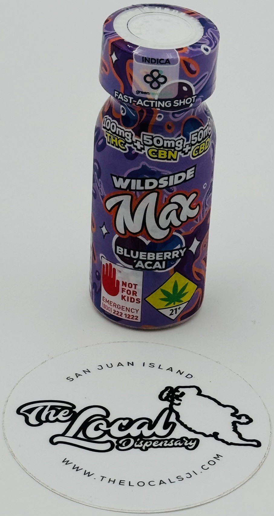 Photograph of product: Wildside Shot - Blueberry Acai 2:1:1 TH-oui|CBD|CBN
