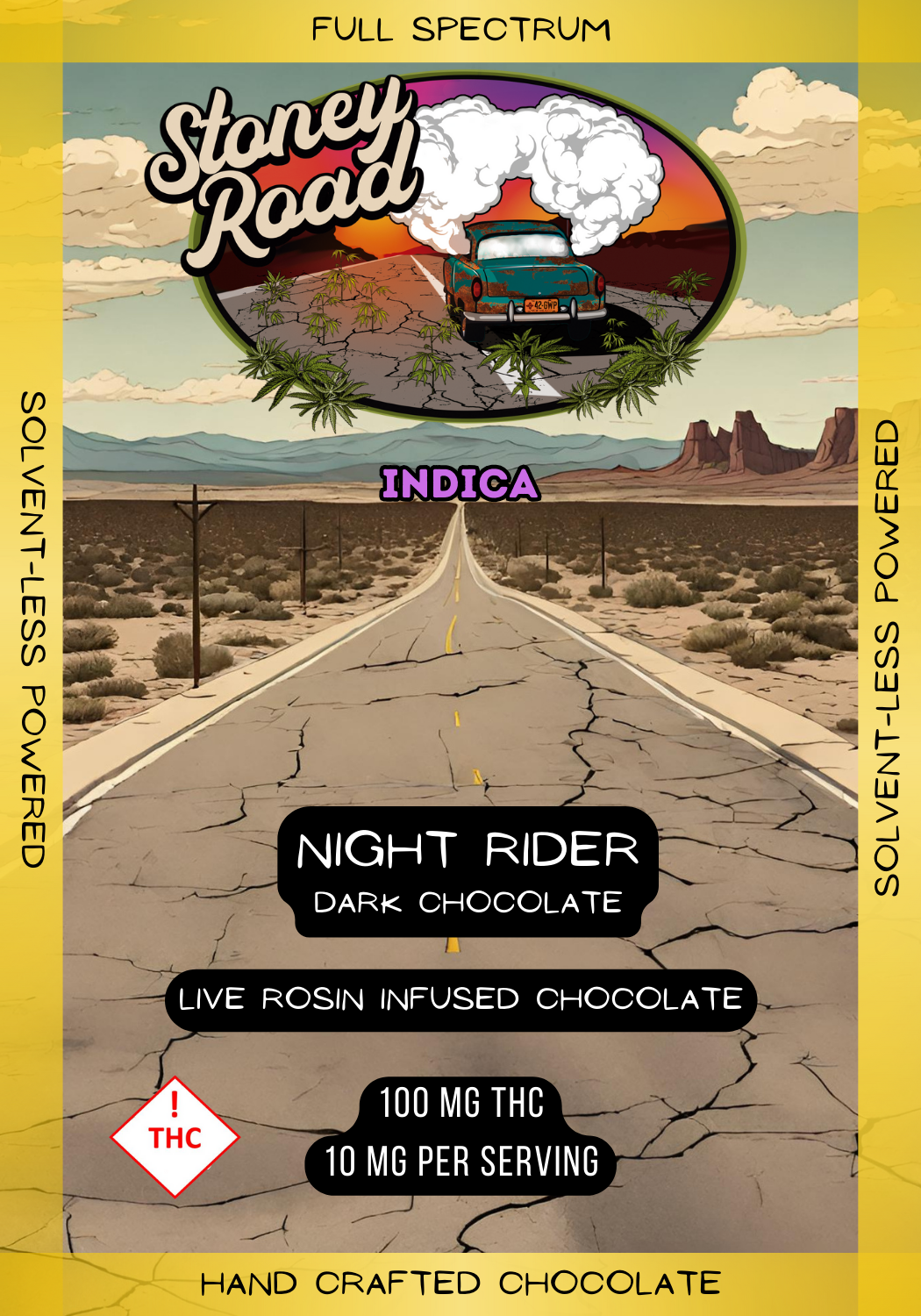 Photograph of product: Stoney Road | Night Rider Chocolate Bar | 100MG