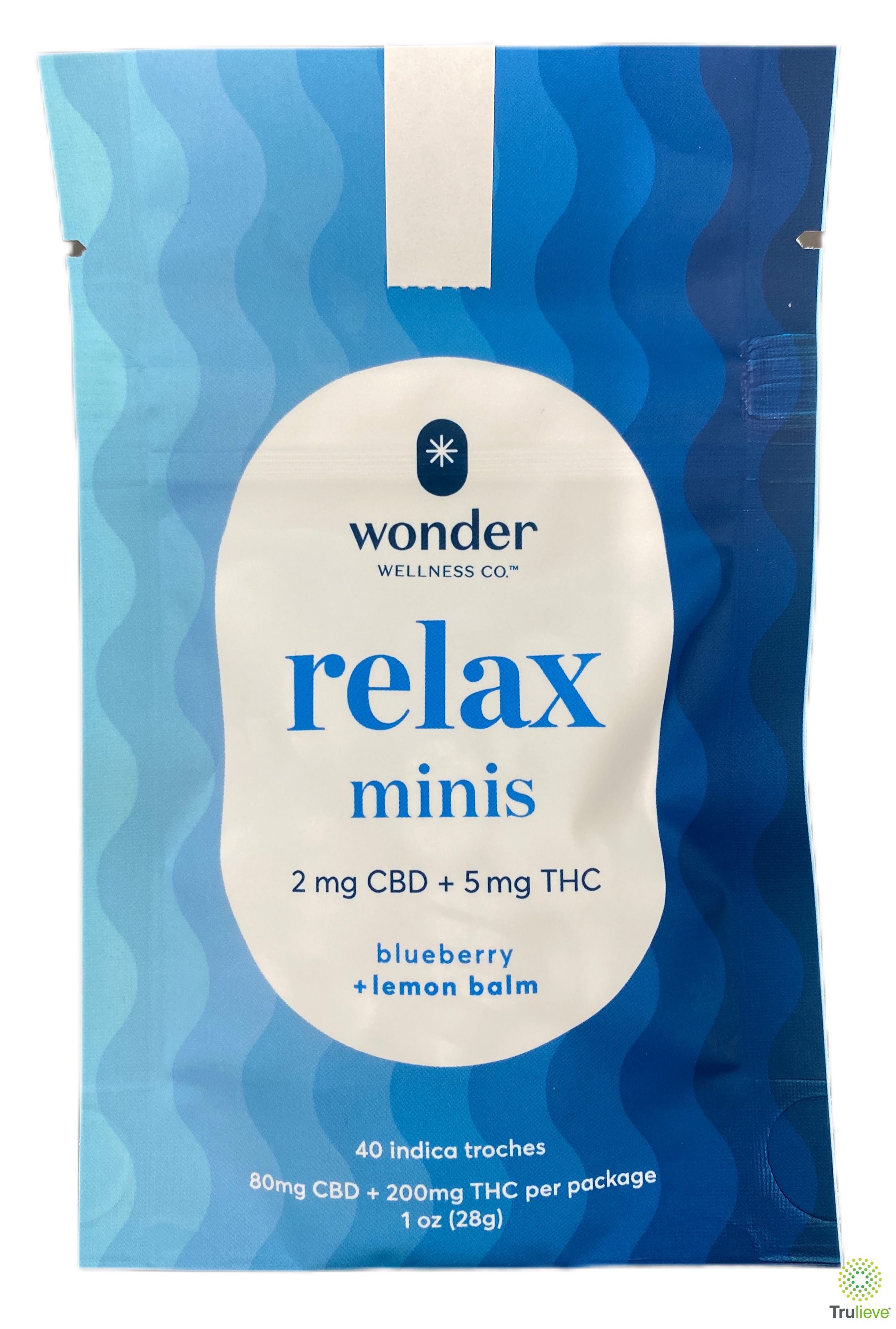 Photograph of product: Blueberry + Lemon Balm Relax 5:2 Troches | 5mg TH-oui & 2mg CBD / 40 Pack