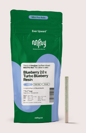 Photograph of product: Blueberry 2.0 x Turbo Blueberry Live Resin Pre roll | Oui'd | MFNY