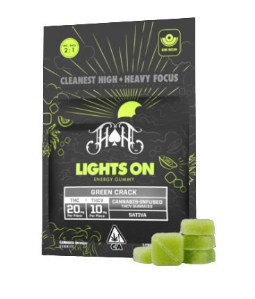 Photograph of product: Lights On: Green Crack - TH-oui:TH-ouiV Gummie 5 Pack (100mg)