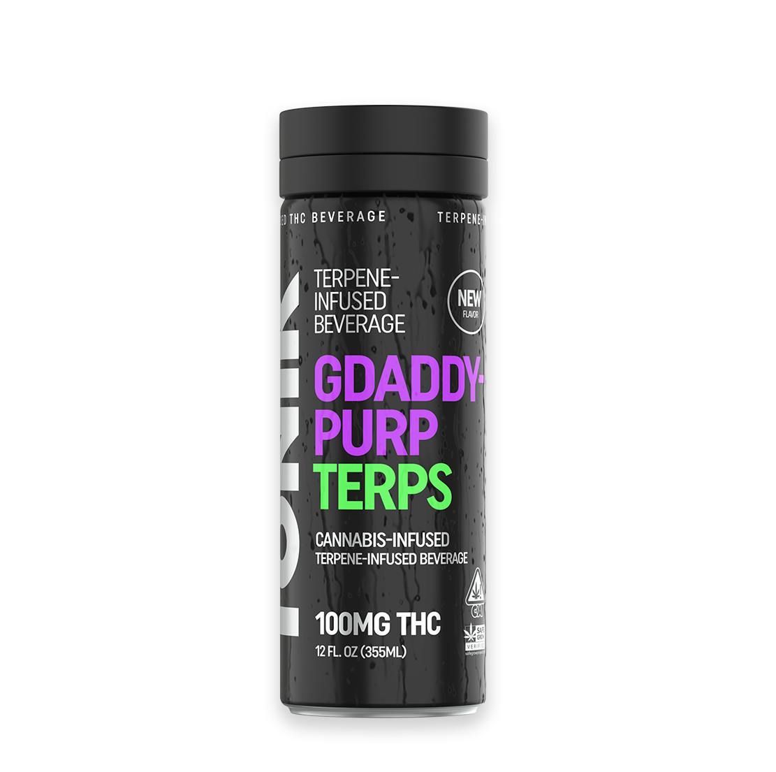 Photograph of product: TONIK TERPS: Grand Daddy Purps Terpene 12oz. Beverage (100mg)