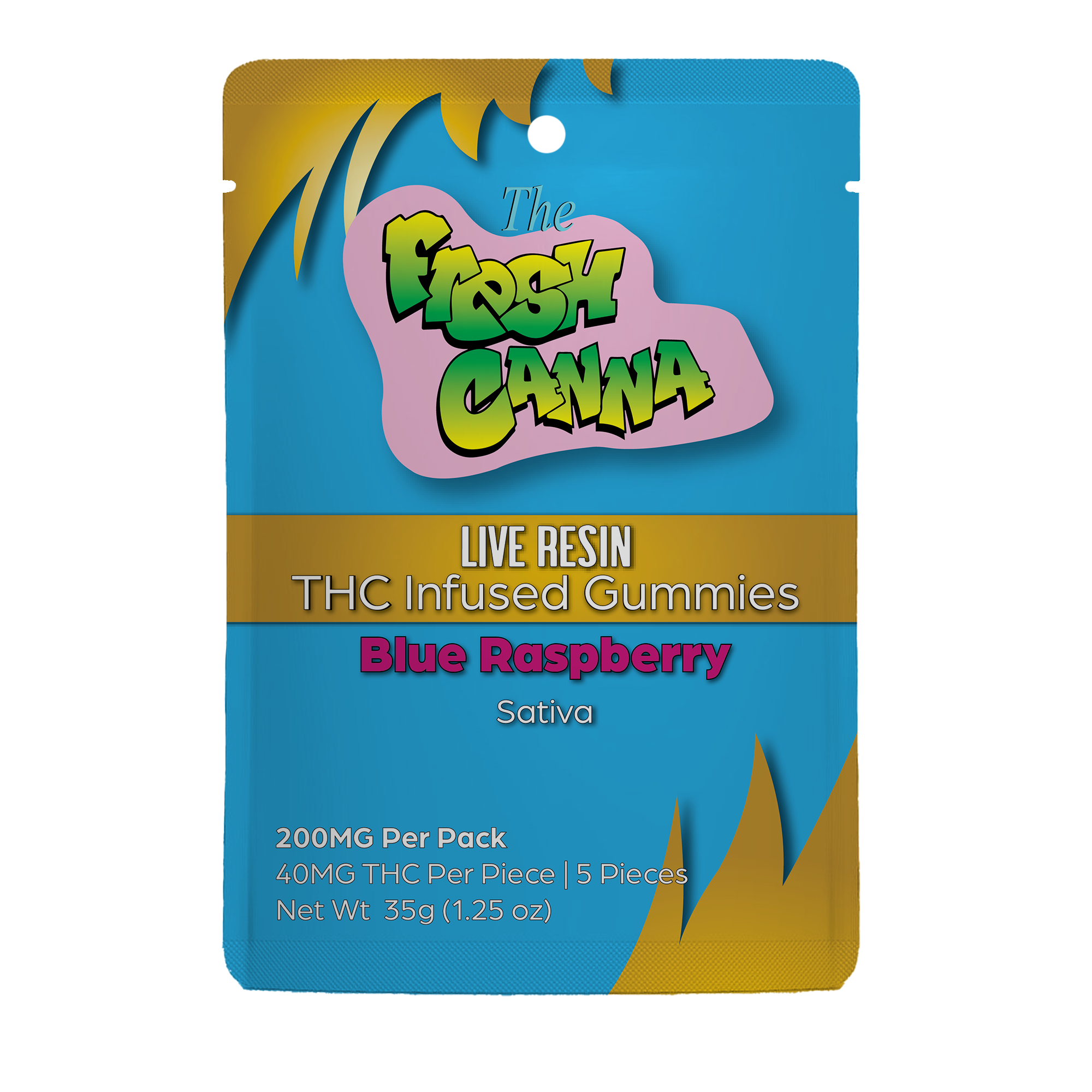 Photograph of product: Fresh Canna Blue Raspberry Live Resin Oui'd Gummies | 200mg