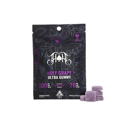 Photograph of product: Holy Grape [I]   5pc Gummies 100mg   Heavy Hitters