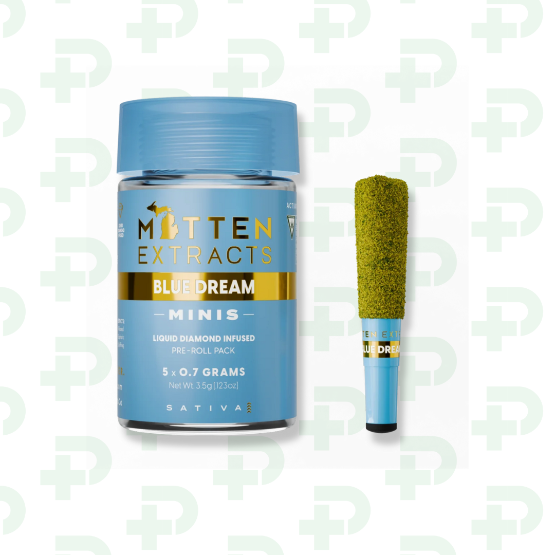 Photograph of product: Mitten Extracts 5 Pack Infused Preroll - Oui'd - Blue Dream