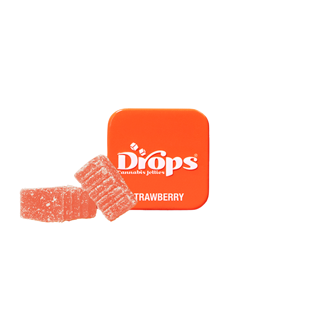Photograph of product: Drops | Strawberry Gum Drops (2 Piece) | 100mg